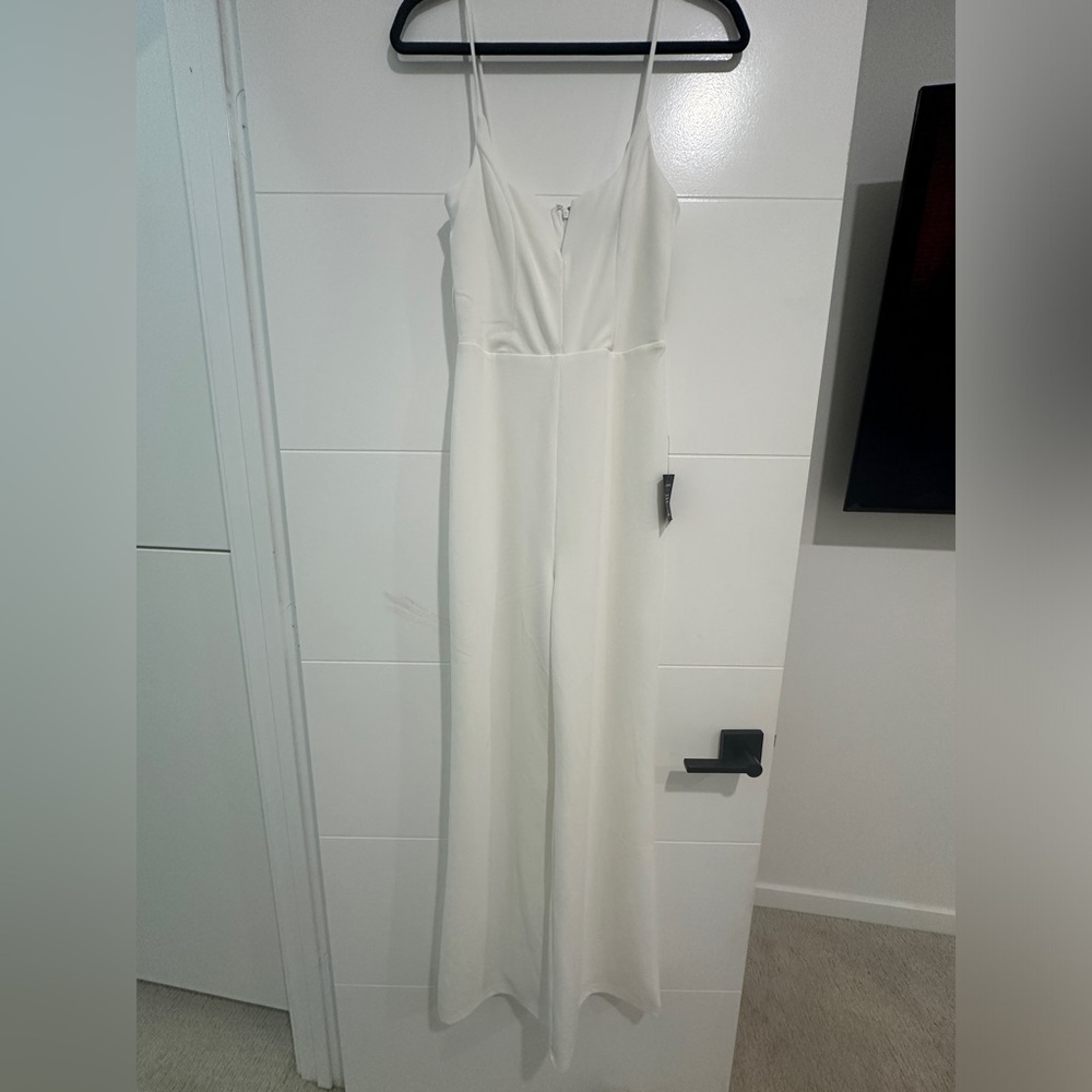 Lulus Cheers to Chic Ivory Bridal Wide-Leg Jumpsuit | NWT Size S - Picture 11 of 17
